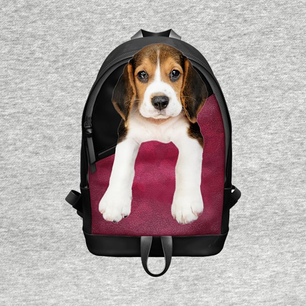 Backpack Beagle Puppy by CafePretzel